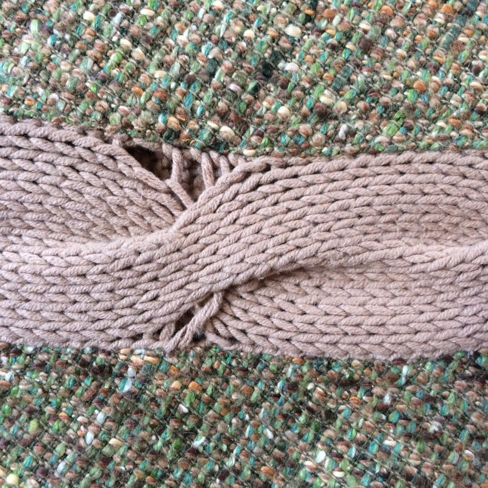 Cynthia Steffe green tweed full skirt w knit panel - Picture 7 of 8